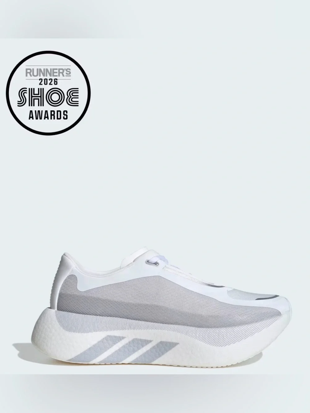 Adidas Huperboost edge women’s sz 8. Cloud white / solid grey / silver metallic